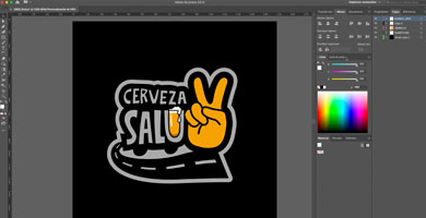 SALU✌️-etiqueta-vector-color